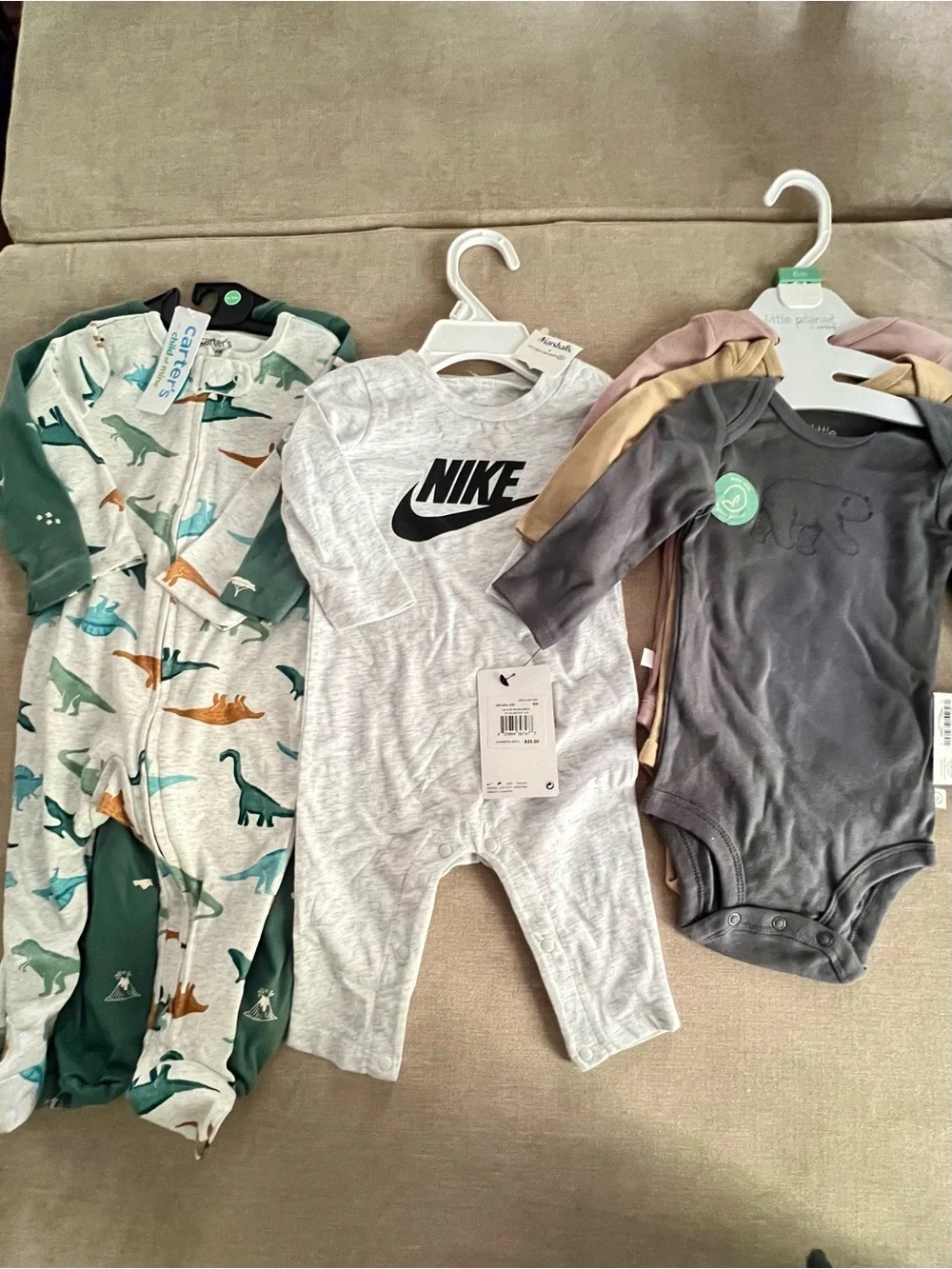 Nike Gray Sweatshirt with Mixed Baby Clothing Set in Blue, Gray, Green, Brown